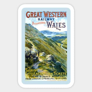 Vintage Travel Poster - Wales Sticker